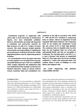 Más sobre Evaluación de la Plasticidad y Compresibilidad de los Suelos de Ingeniería en Ibadan, So.