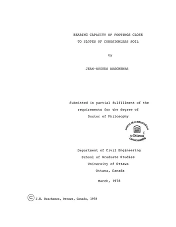 Más sobre Capacidad Portante de Cimientos Cercanos a Pendientes de Suelo Sin Cohesión