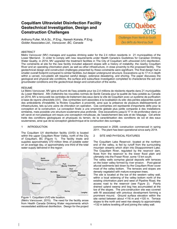 Más sobre Investigación Geotécnica de la Planta de Desinfección por Ultravioleta de Coquitlam