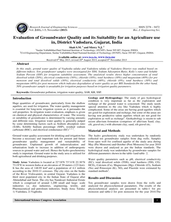 Más sobre Evaluación de la Calidad del Agua Subterránea y su Adecuación para Uso Agrícola