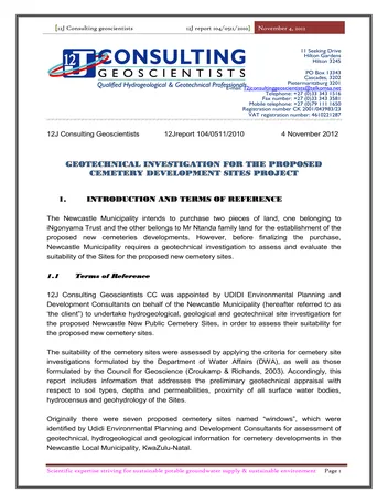 Más sobre Investigación Geotécnica para el Desarrollo del Cementerio Propuesto S