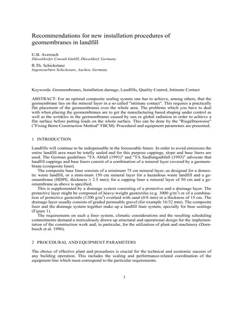 Más sobre Recomendaciones para Nuevos Procedimientos de Instalación de Geomembranas en Vertederos